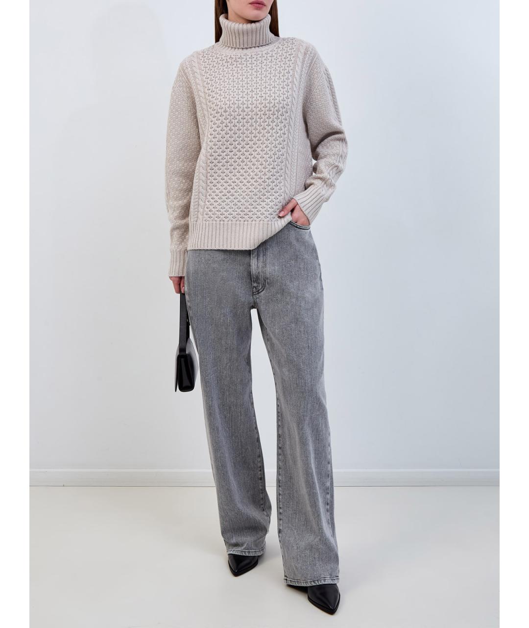 FABIANA FILIPPI Бежевый шерстяной джемпер / свитер, фото 2