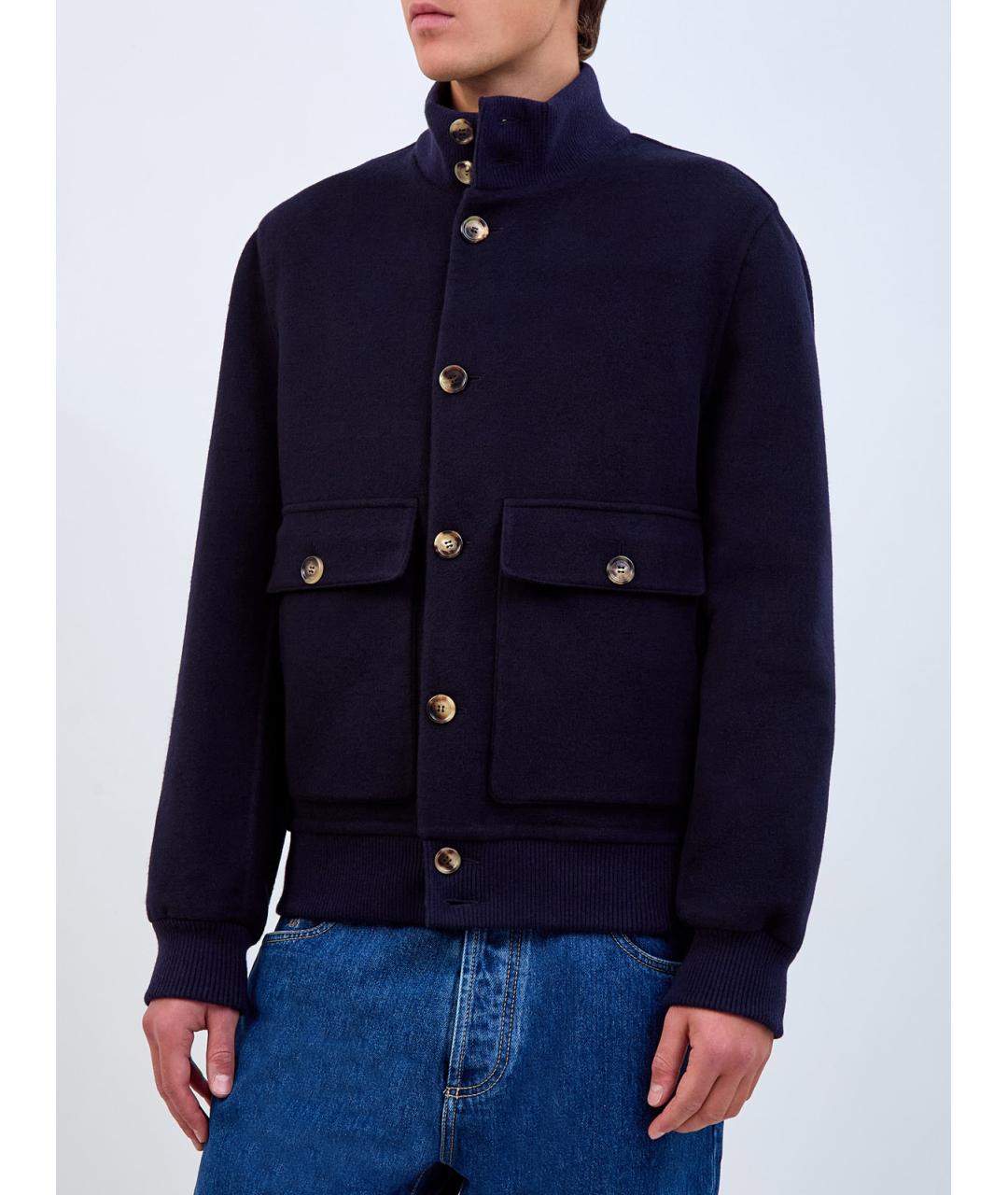BRUNELLO CUCINELLI Темно-синяя кашемировая куртка, фото 3