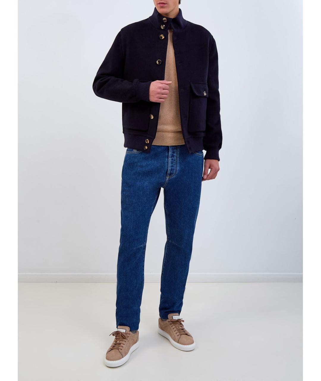 BRUNELLO CUCINELLI Темно-синяя кашемировая куртка, фото 2