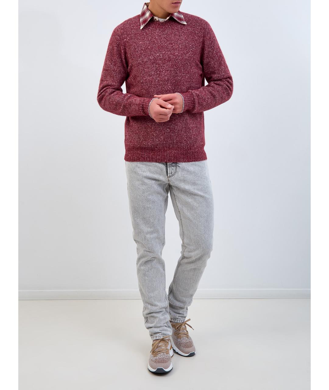 BRUNELLO CUCINELLI Красный шерстяной джемпер / свитер, фото 2