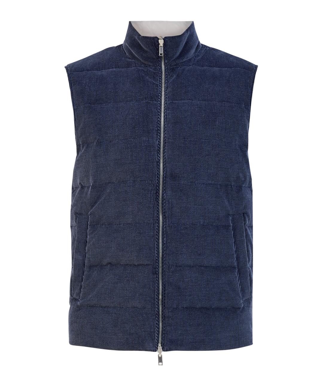 ELEVENTY Синий хлопковый жилет, фото 1