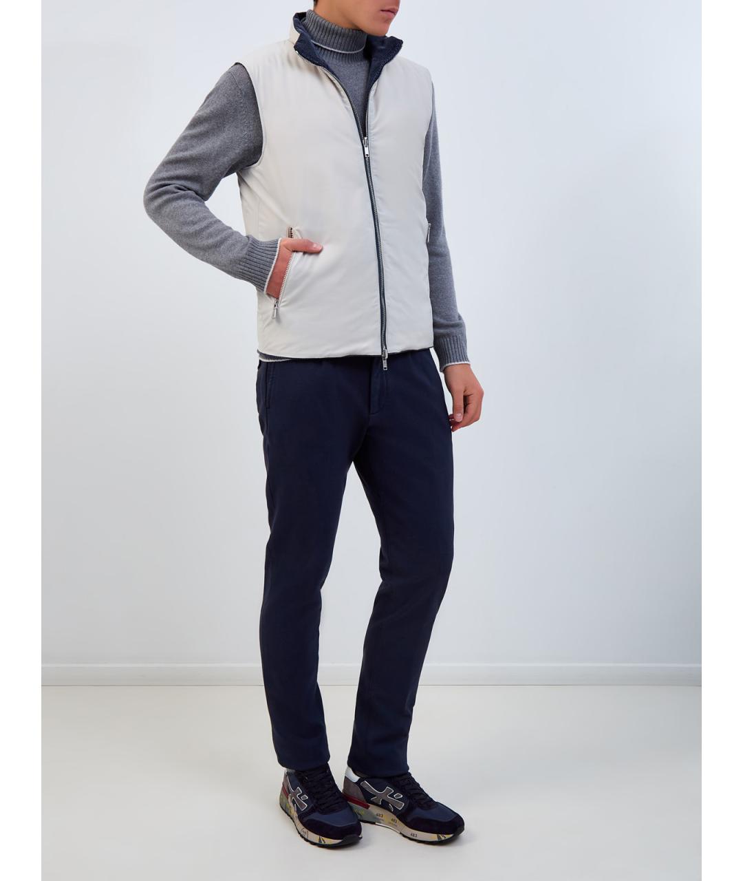 ELEVENTY Синий хлопковый жилет, фото 3