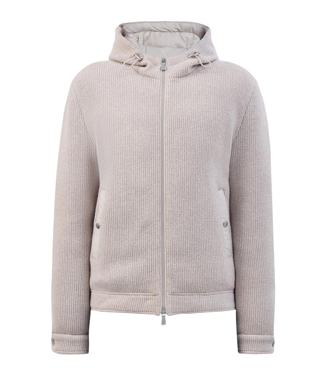 ELEVENTY Бежевый шерстяной пуховик, фото 1