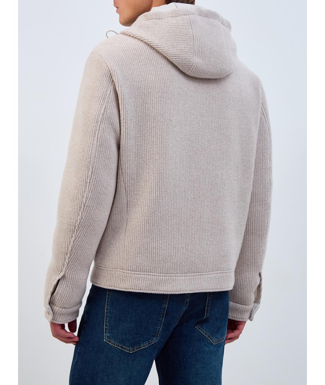 ELEVENTY Бежевый шерстяной пуховик, фото 4