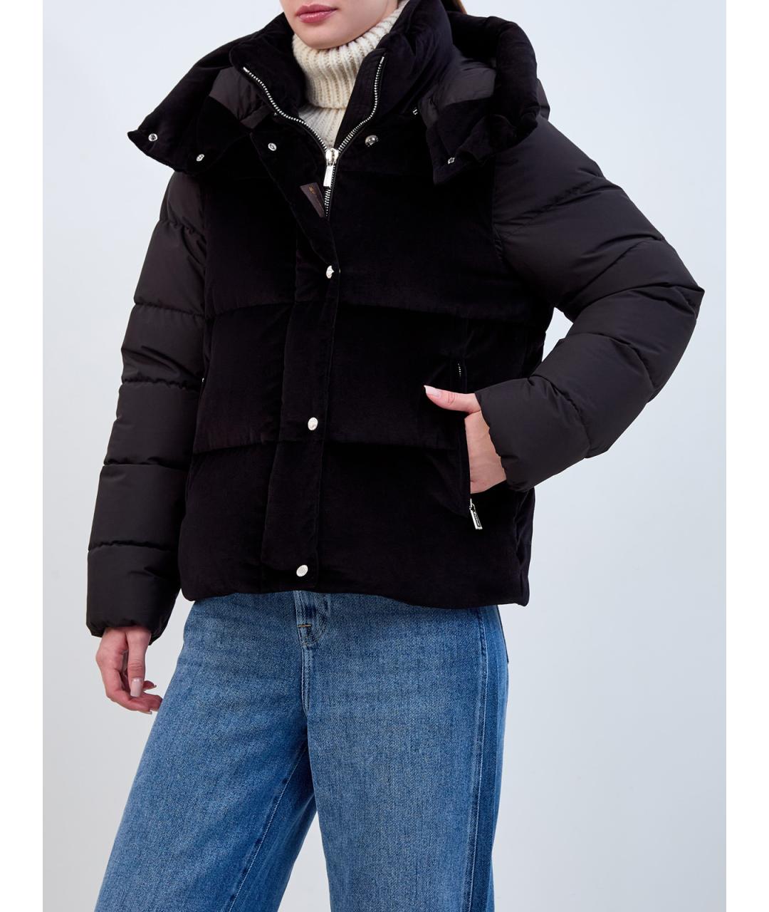 MOORER Черный хлопковый пуховик, фото 4