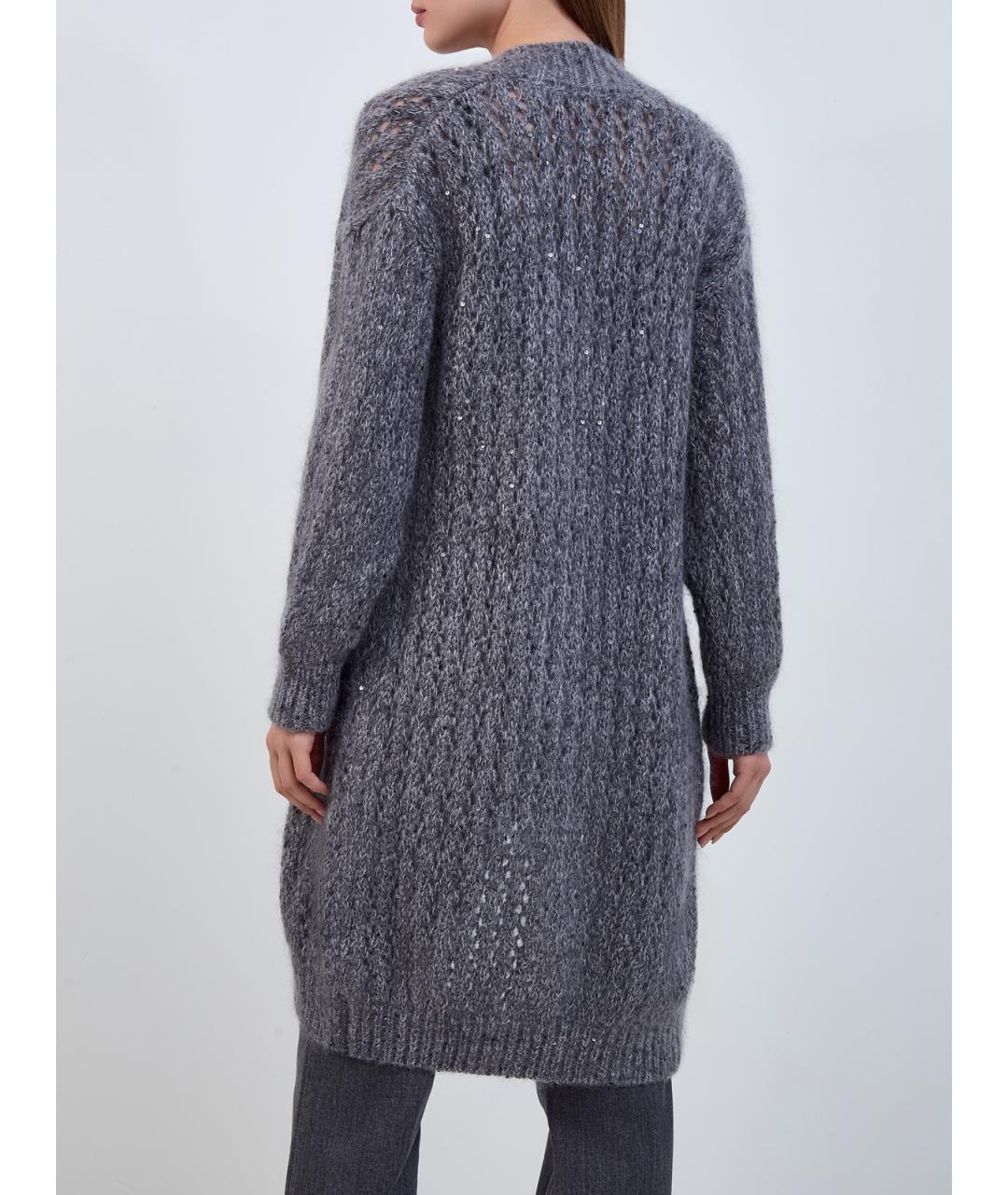 ELEVENTY Серый хлопковый кардиган, фото 4