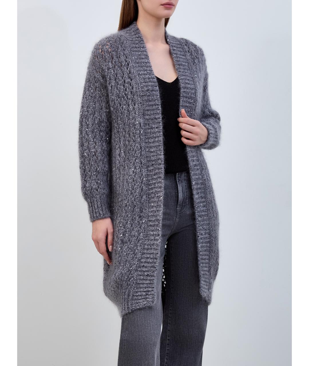 ELEVENTY Серый хлопковый кардиган, фото 3
