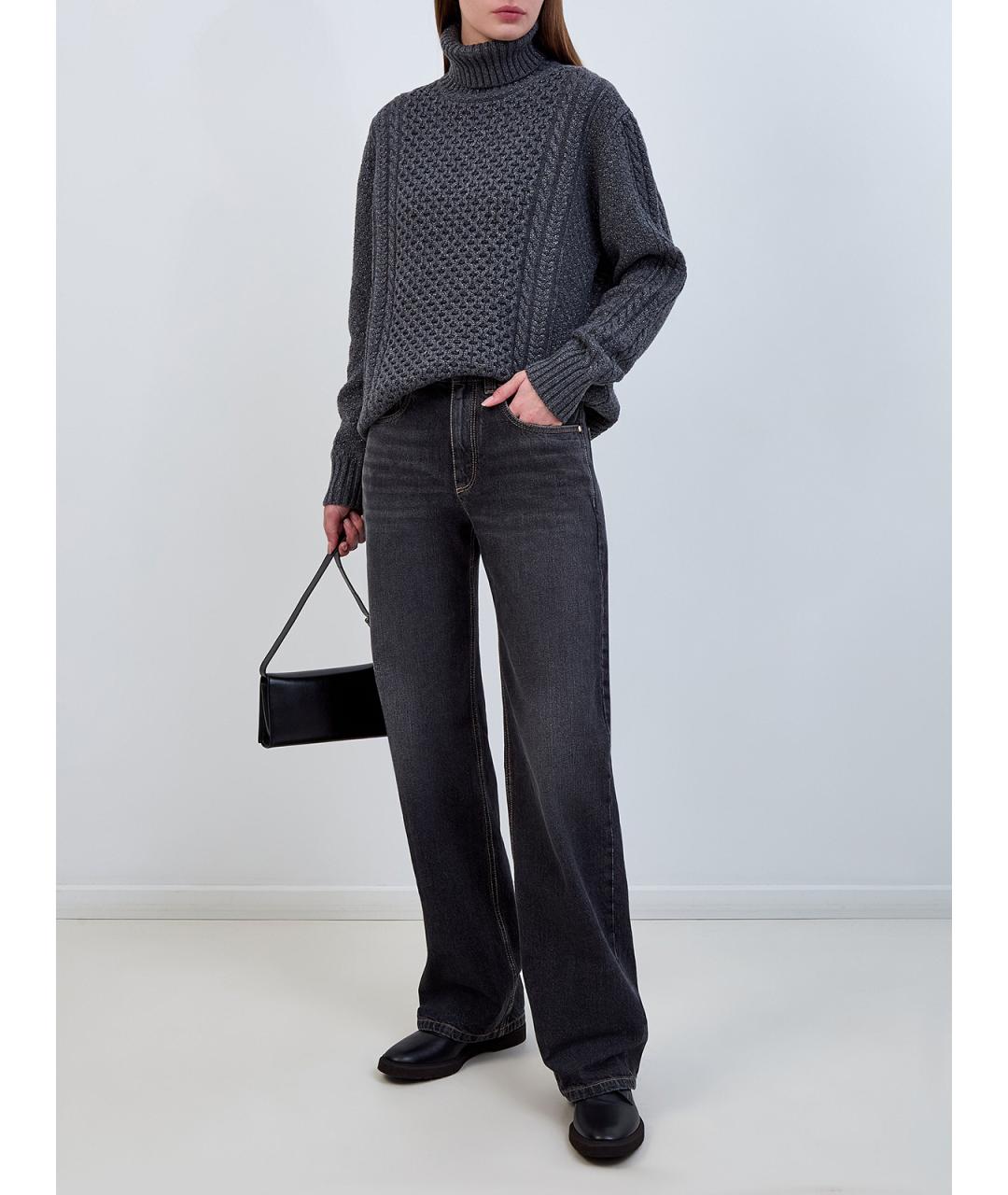 FABIANA FILIPPI Антрацитовый шерстяной джемпер / свитер, фото 2