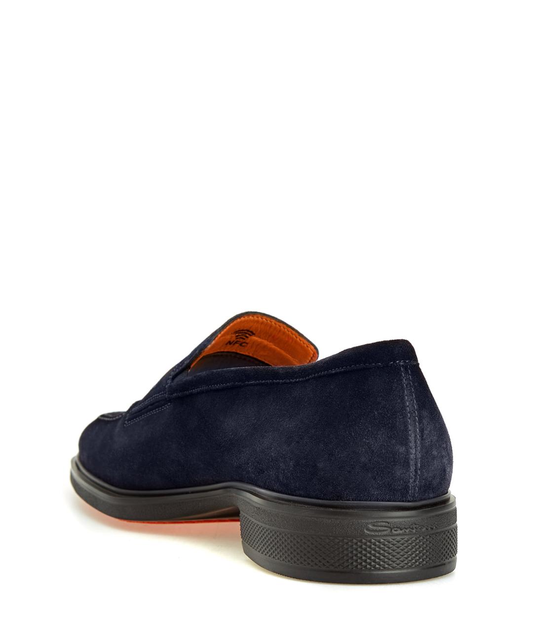 SANTONI Синие замшевые лоферы, фото 4