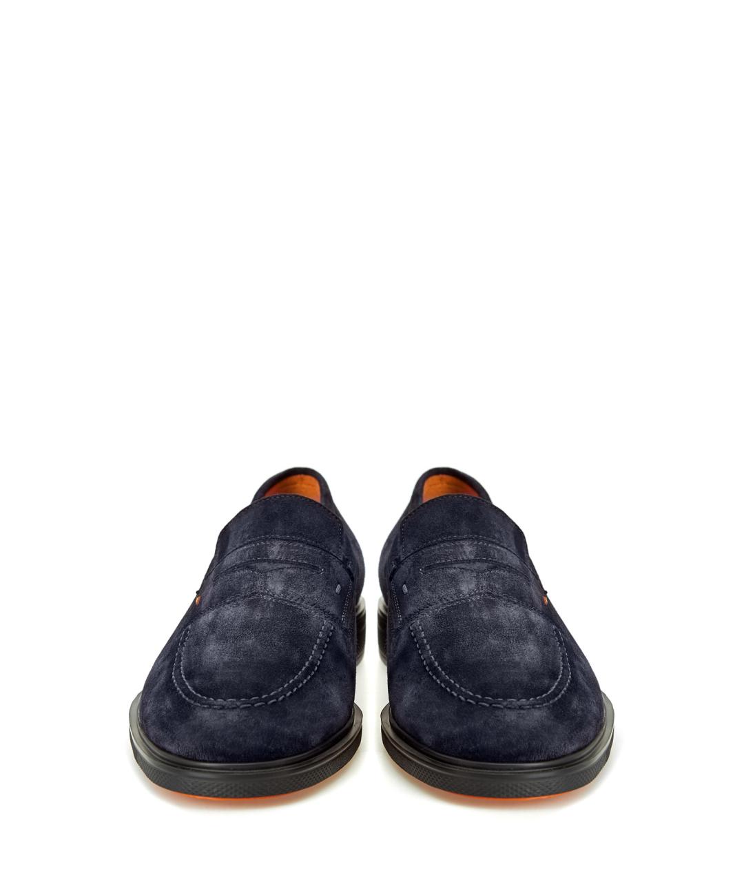 SANTONI Синие замшевые лоферы, фото 5