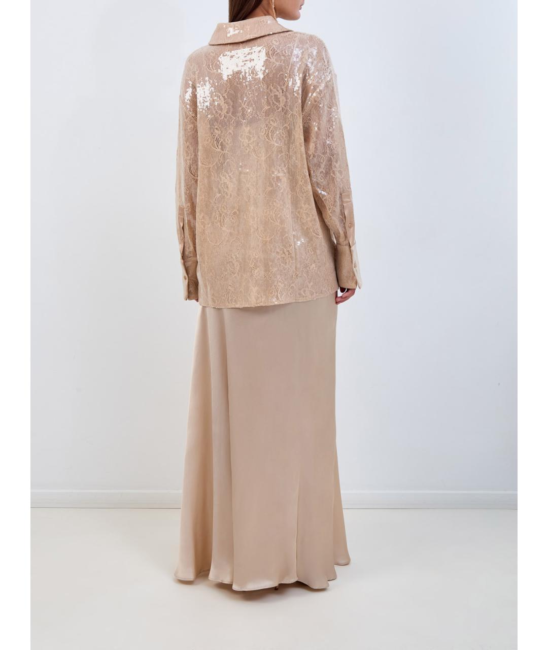 Retrofete Бежевая полиамидовая рубашка, фото 4