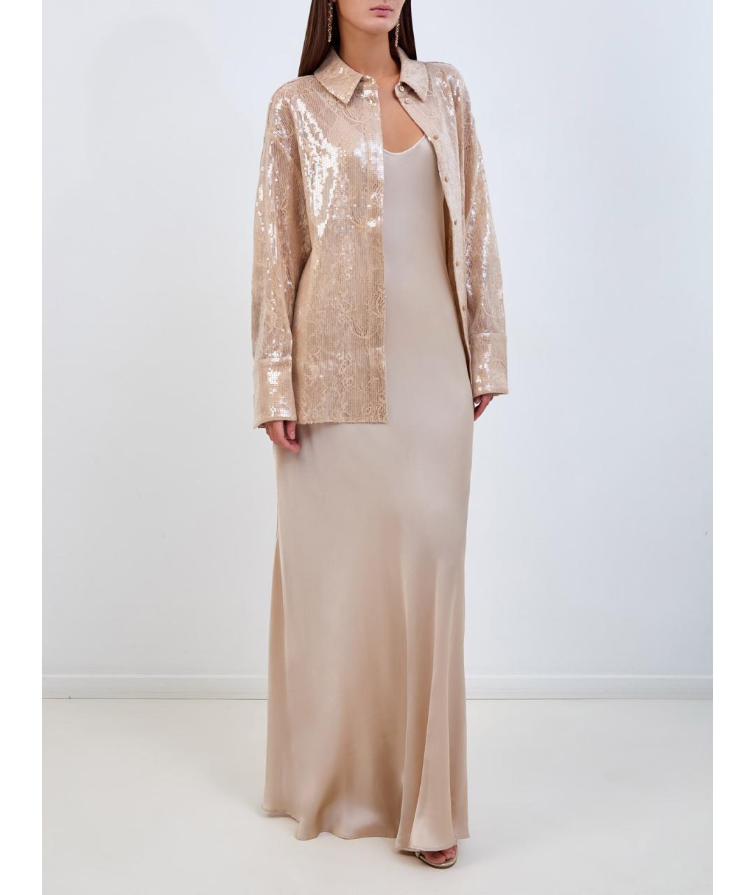 Retrofete Бежевая полиамидовая рубашка, фото 3