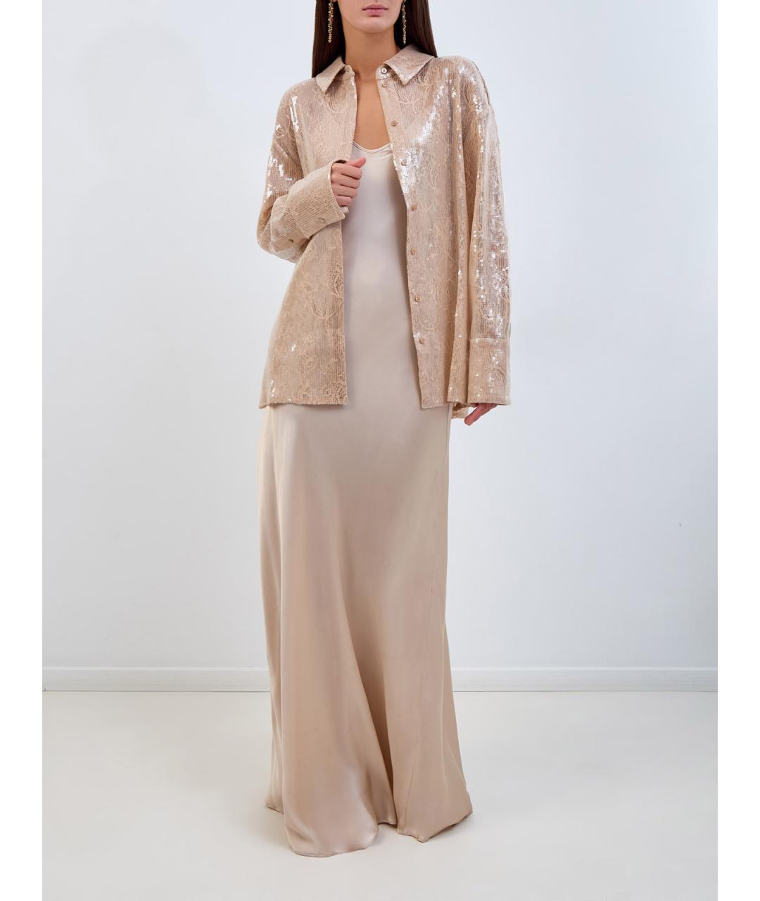 Retrofete Бежевая полиамидовая рубашка, фото 2