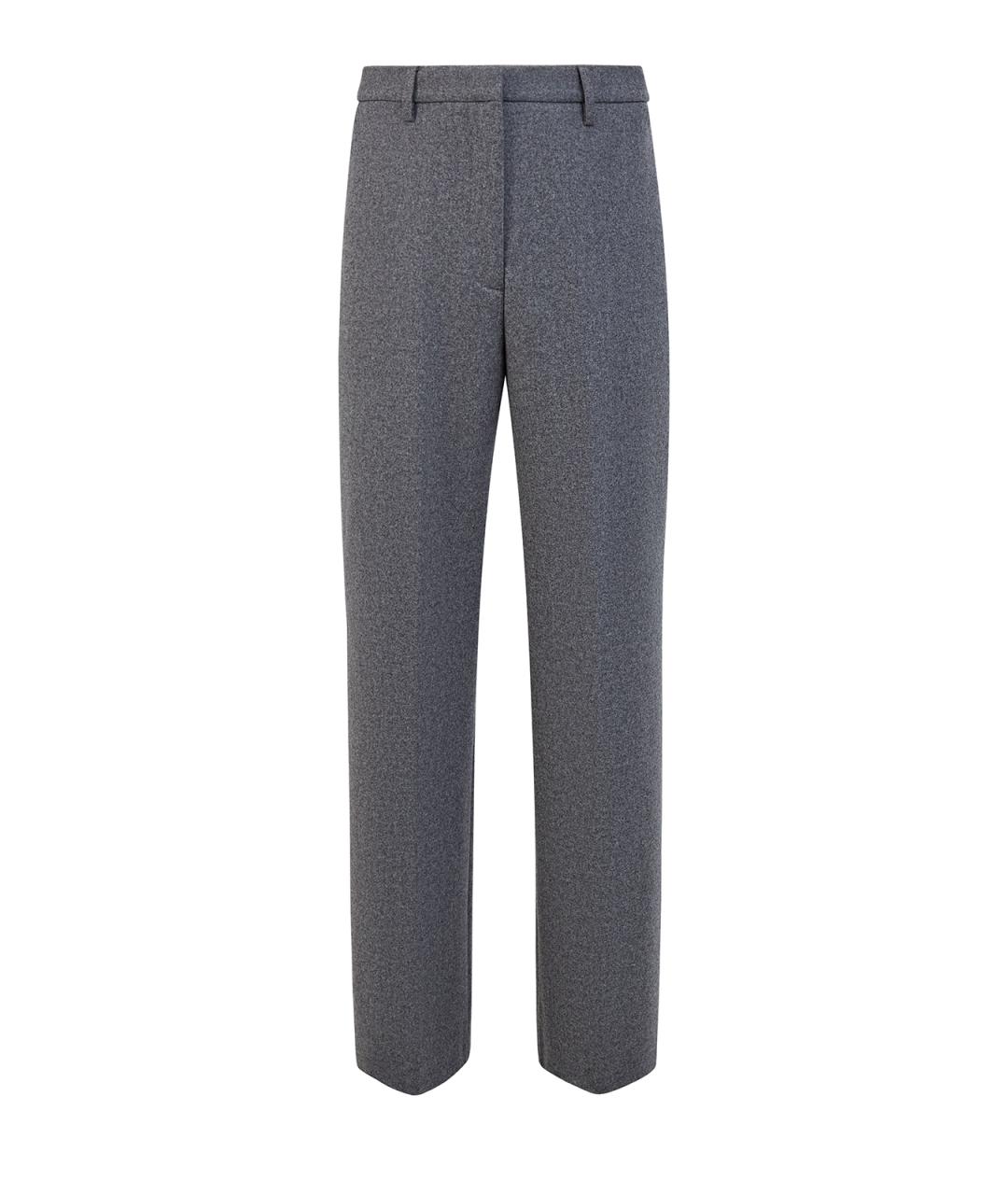 FABIANA FILIPPI Серые шерстяные прямые брюки, фото 1