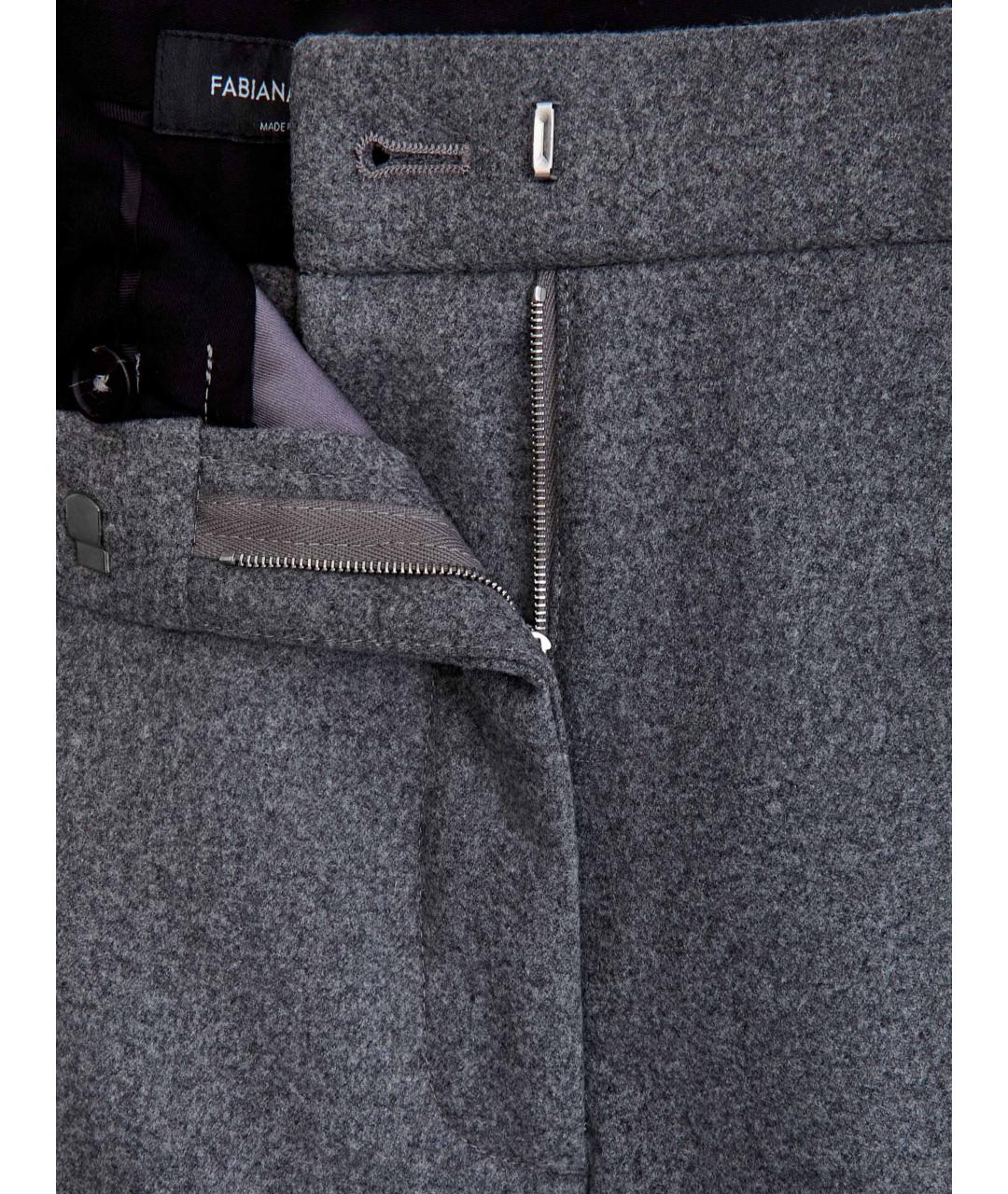 FABIANA FILIPPI Серые шерстяные прямые брюки, фото 5