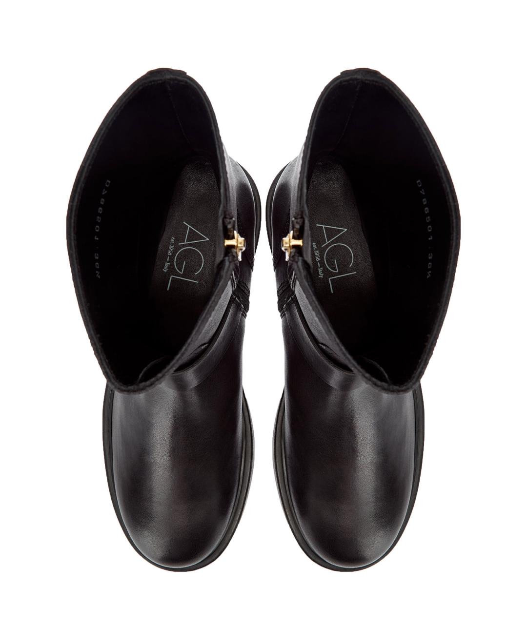 AGL Черные кожаные ботинки, фото 5