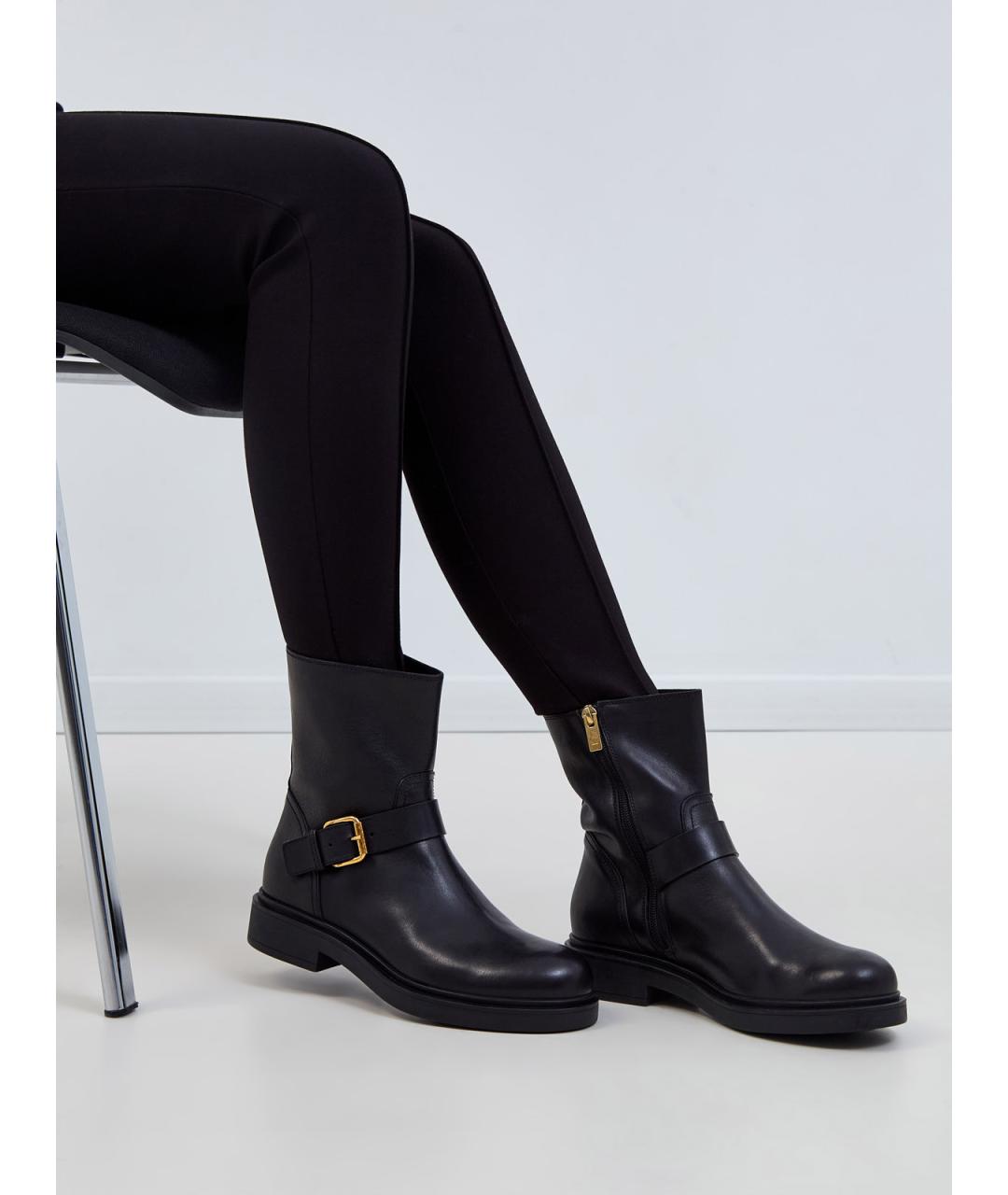 AGL Черные кожаные ботинки, фото 2