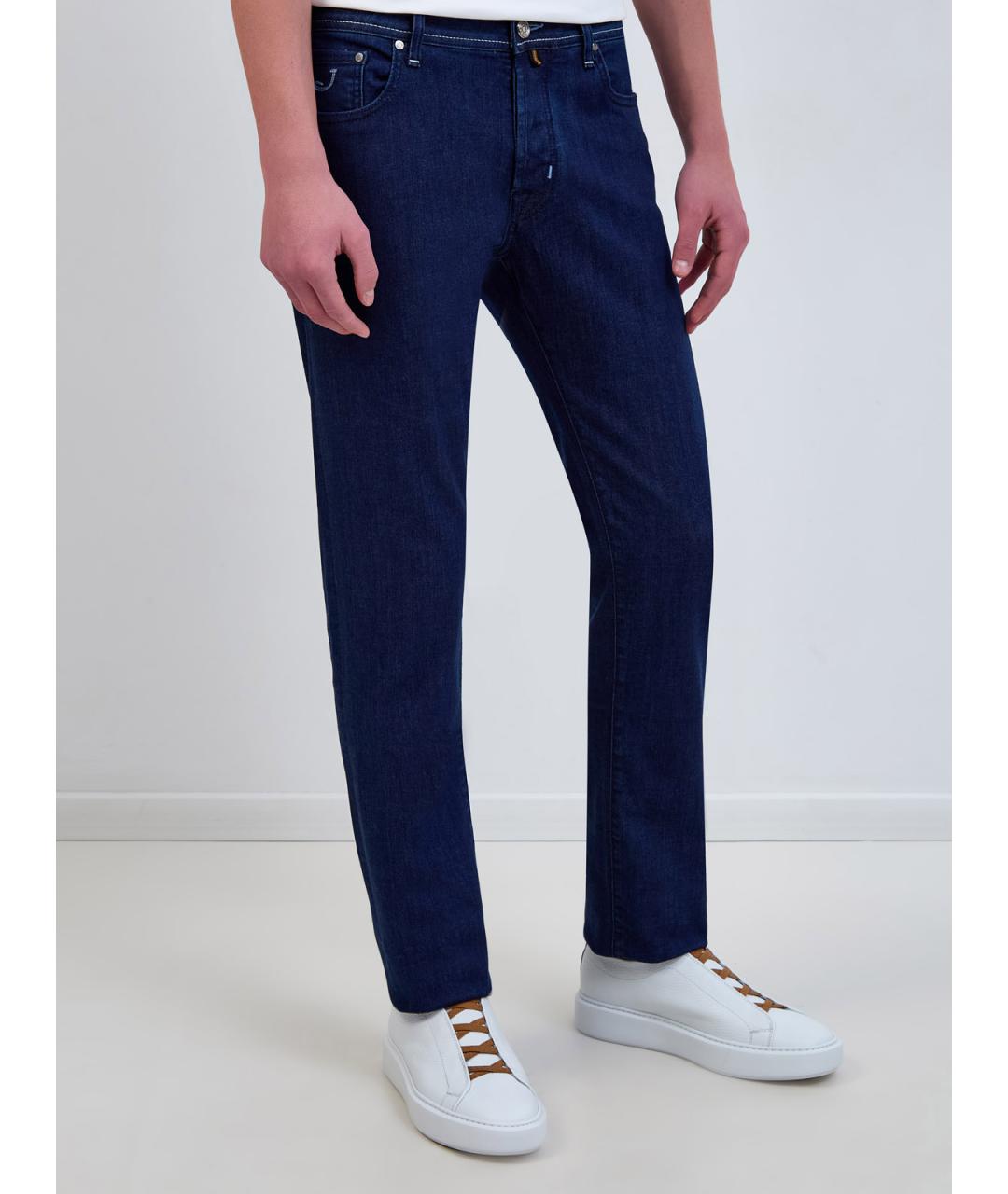 JACOB COHEN Синие хлопковые прямые джинсы, фото 3