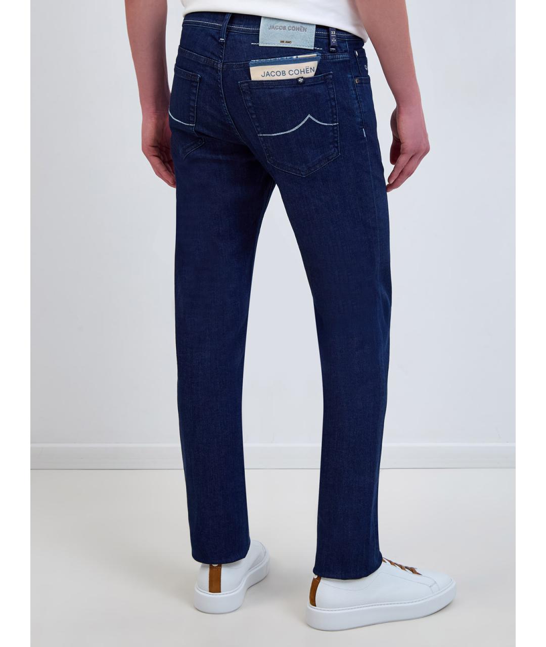 JACOB COHEN Синие хлопковые прямые джинсы, фото 4