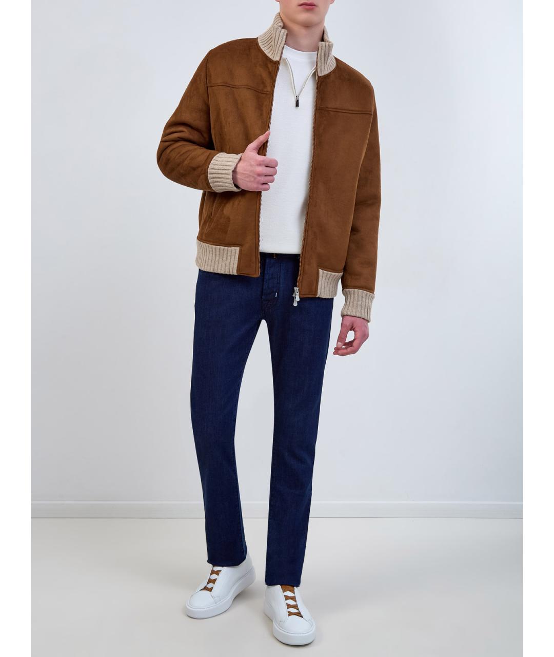 JACOB COHEN Синие хлопковые прямые джинсы, фото 2