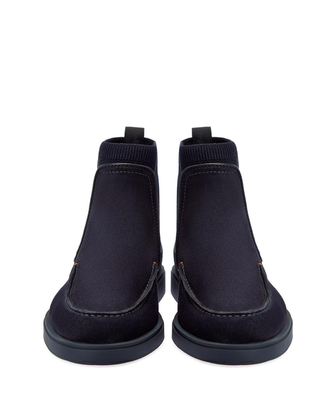 SANTONI Темно-синие замшевые высокие ботинки, фото 6