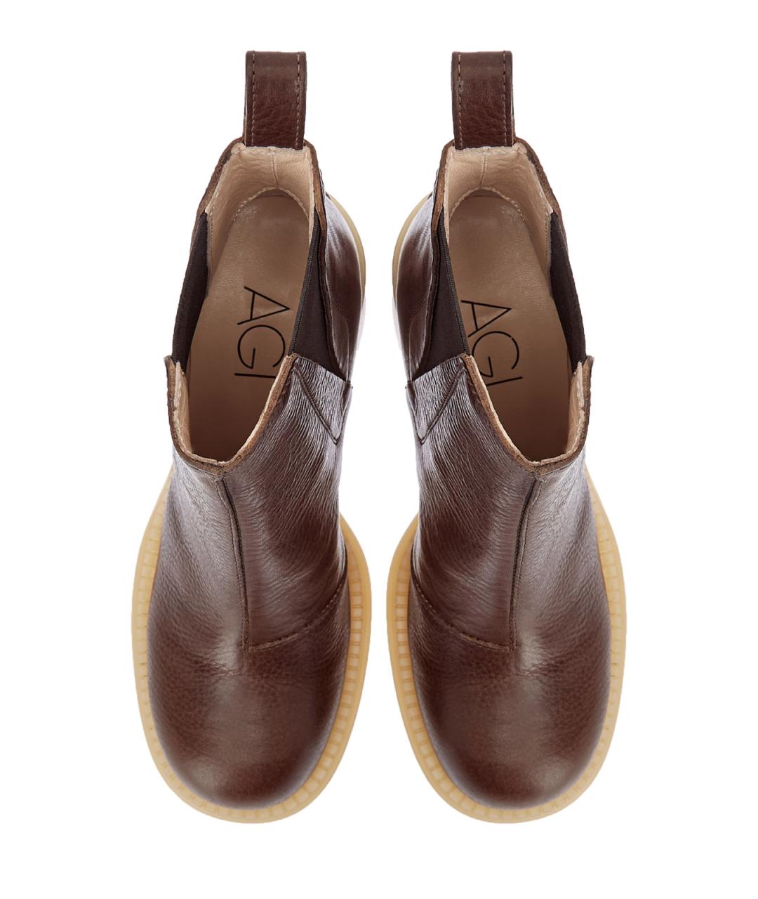 AGL Коричневые кожаные ботильоны, фото 5