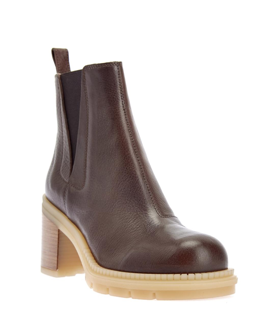 AGL Коричневые кожаные ботильоны, фото 3