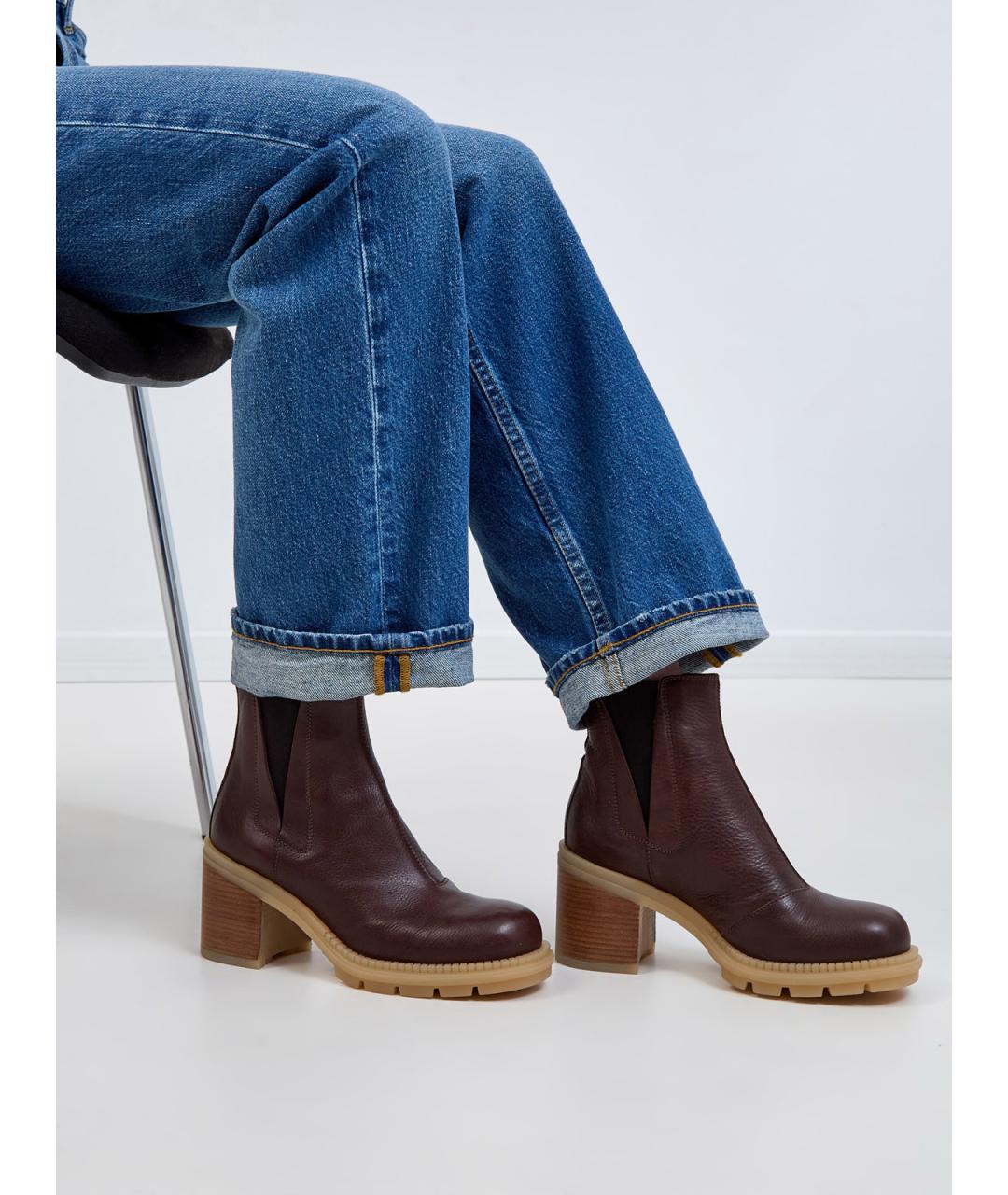 AGL Коричневые кожаные ботильоны, фото 2