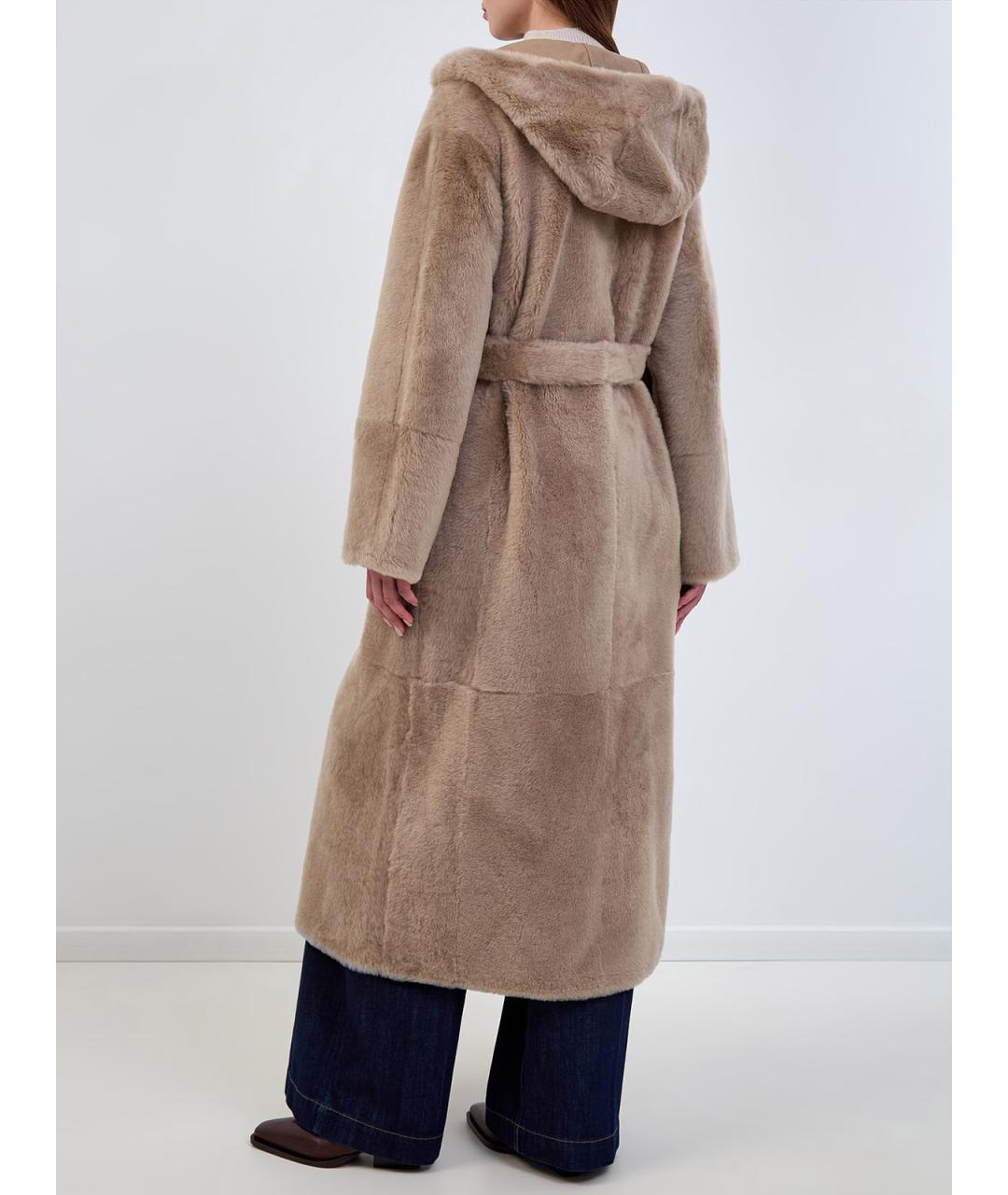 YVES SALOMON Коричневая меховая шуба, фото 4