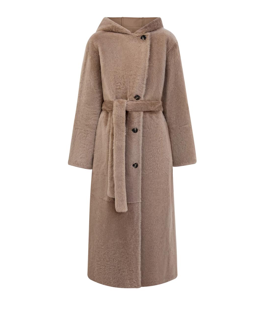 YVES SALOMON Коричневая меховая шуба, фото 1