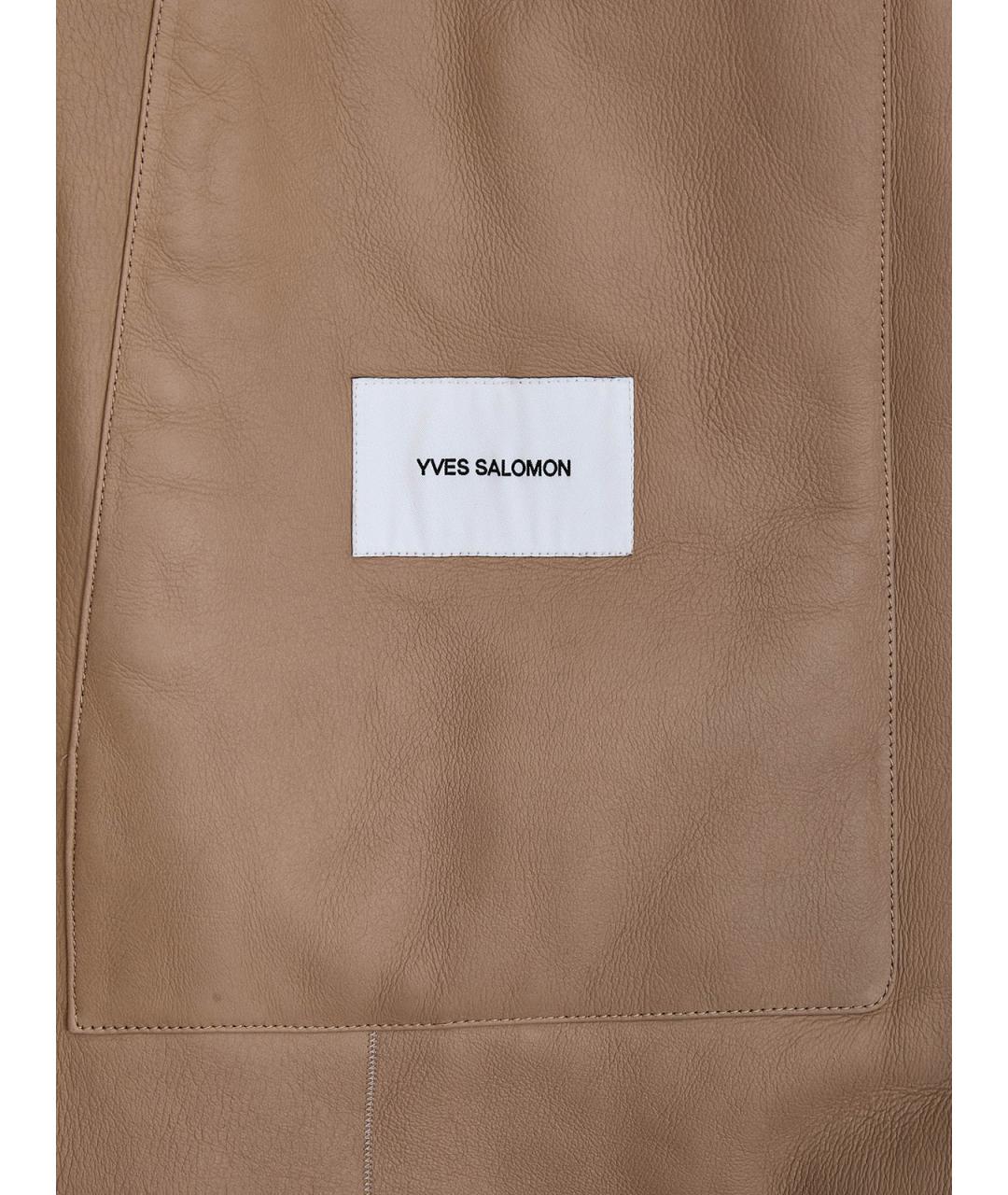 YVES SALOMON Коричневая меховая шуба, фото 7