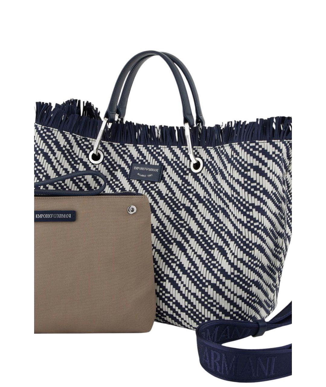 EMPORIO ARMANI Синяя сумка тоут, фото 5