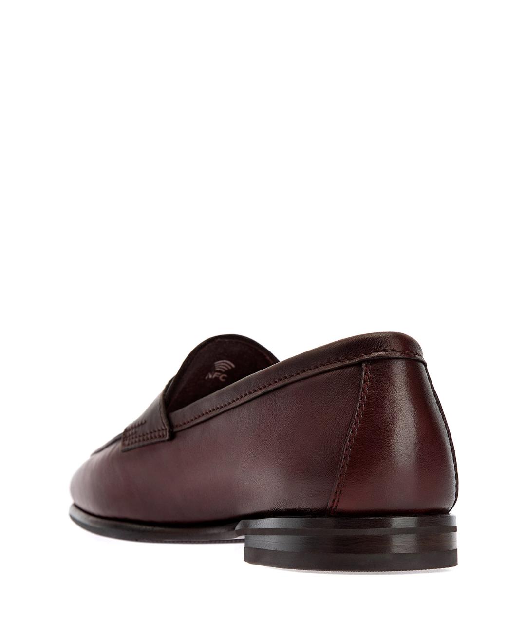 SANTONI Бордовые кожаные лоферы, фото 4
