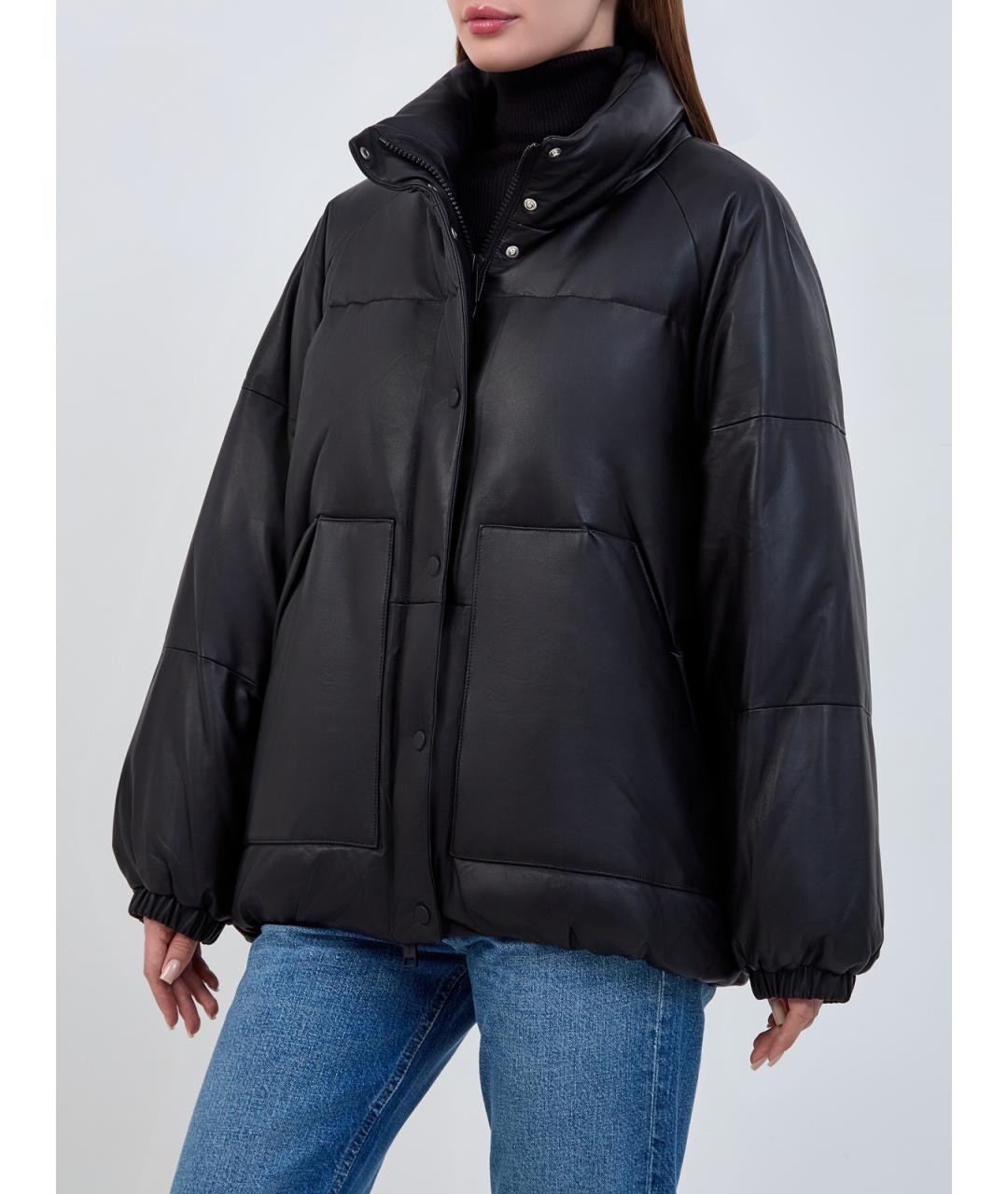 YVES SALOMON Черный кожаный пуховик, фото 3