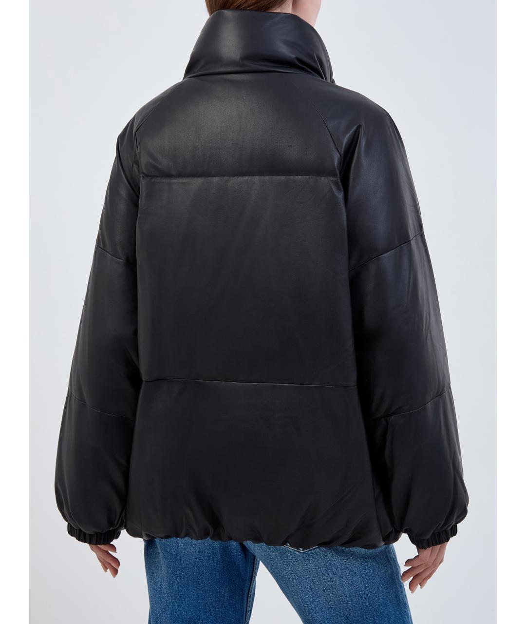 YVES SALOMON Черный кожаный пуховик, фото 4