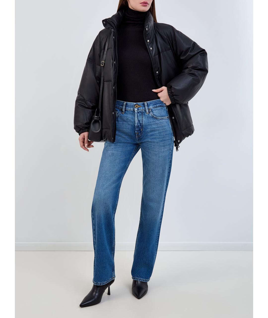 YVES SALOMON Черный кожаный пуховик, фото 2