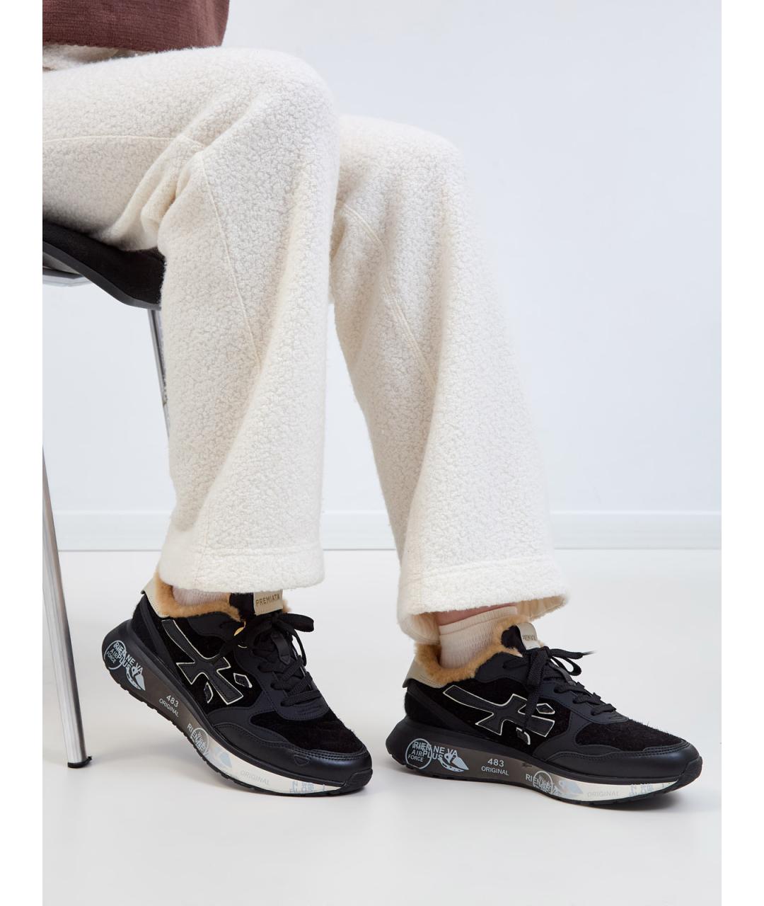 PREMIATA Черные кожаные кроссовки, фото 2