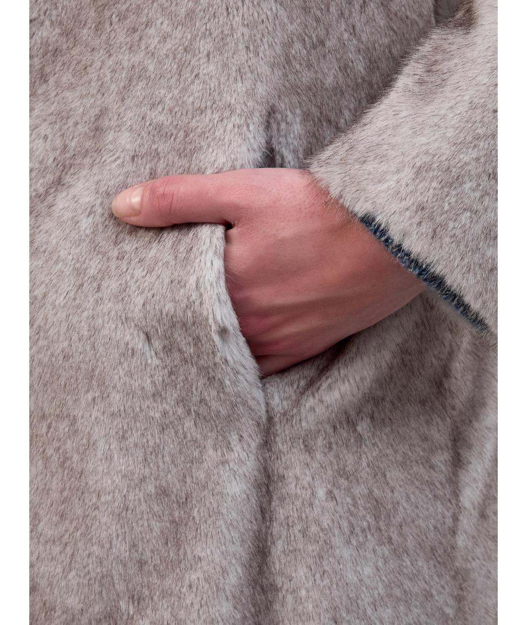 HERNO Серое меховое пальто, фото 5