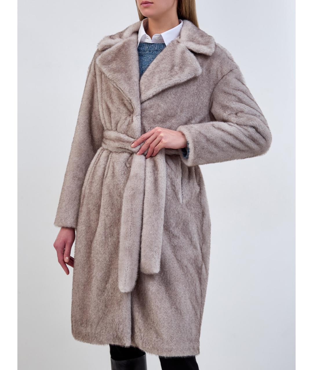 HERNO Серое меховое пальто, фото 3