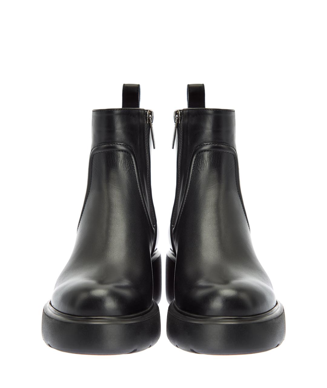 SANTONI Черные кожаные ботинки, фото 6
