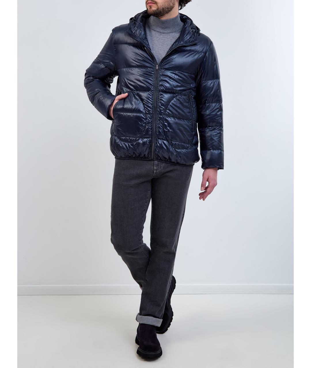 HERNO Синий полиамидовый пуховик, фото 2