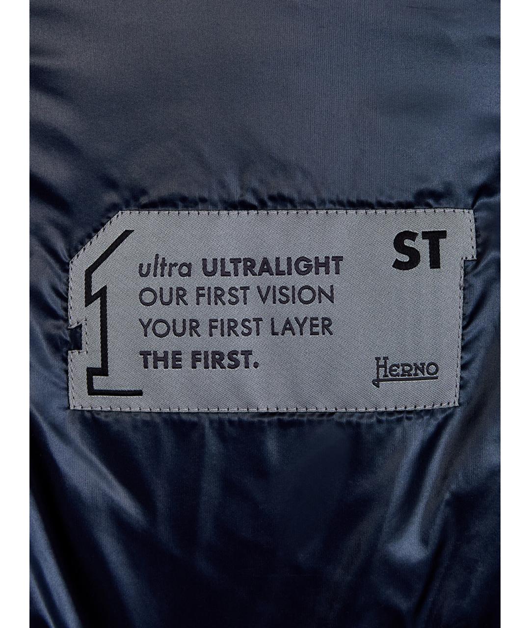 HERNO Синий полиамидовый пуховик, фото 7