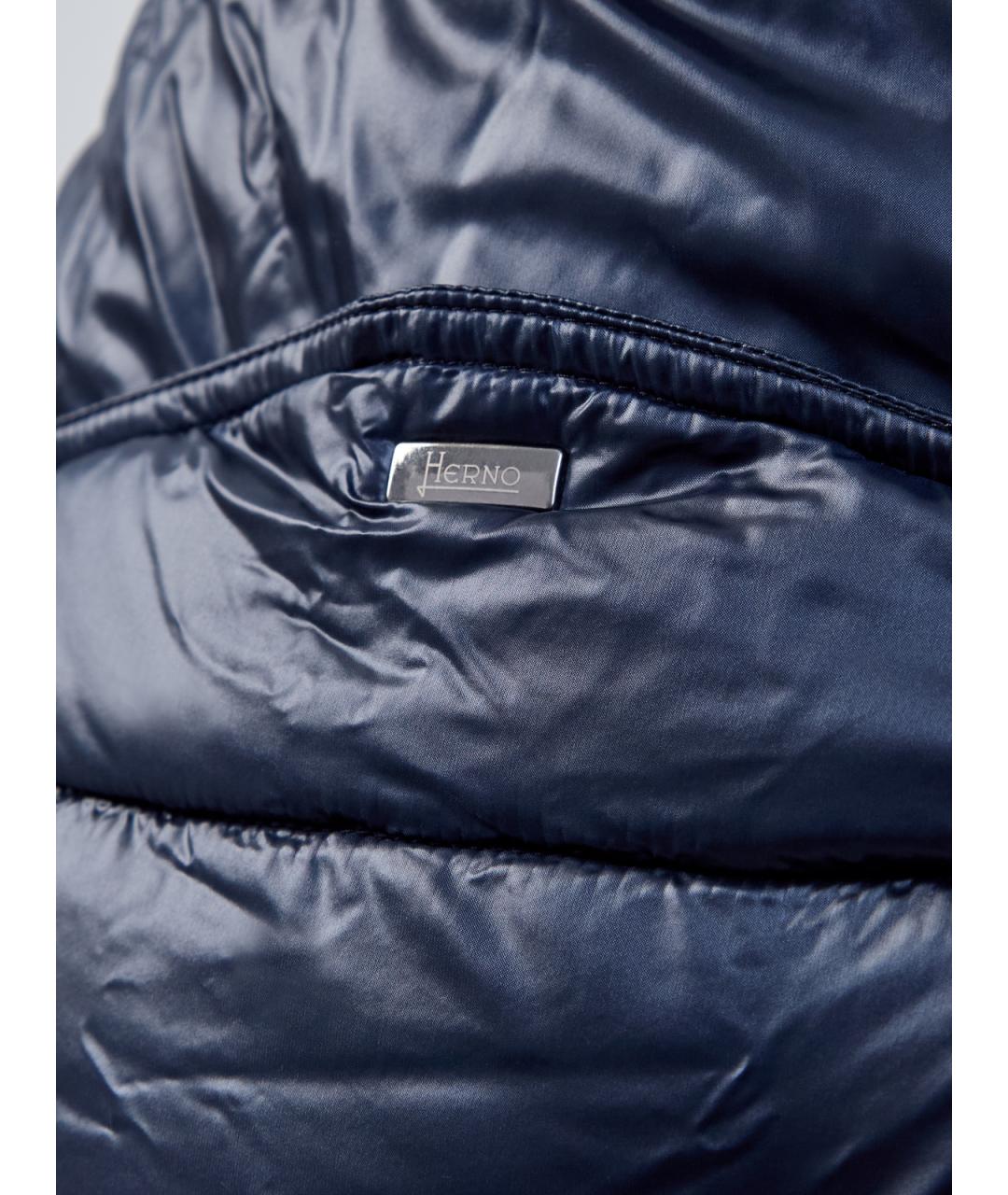 HERNO Синий полиамидовый пуховик, фото 6