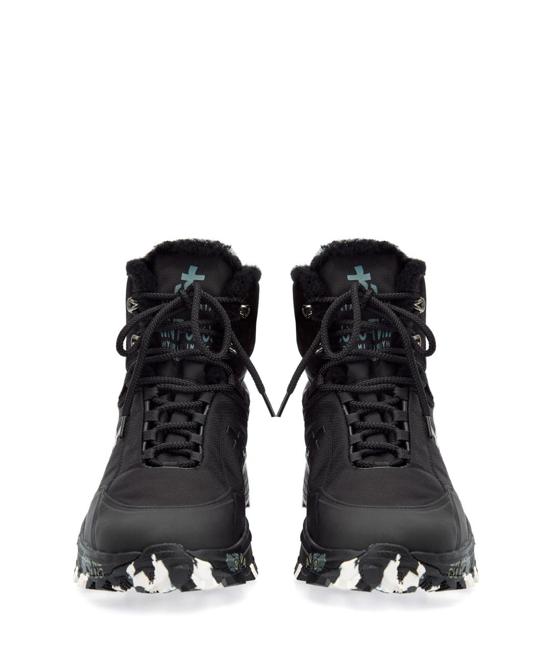 PREMIATA Черные текстильные высокие кроссовки / кеды, фото 6