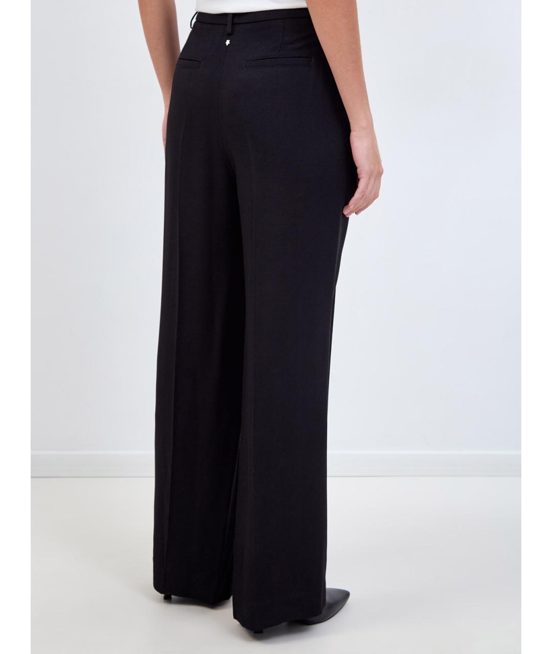 LORENA ANTONIAZZI Черные вискозные прямые брюки, фото 4