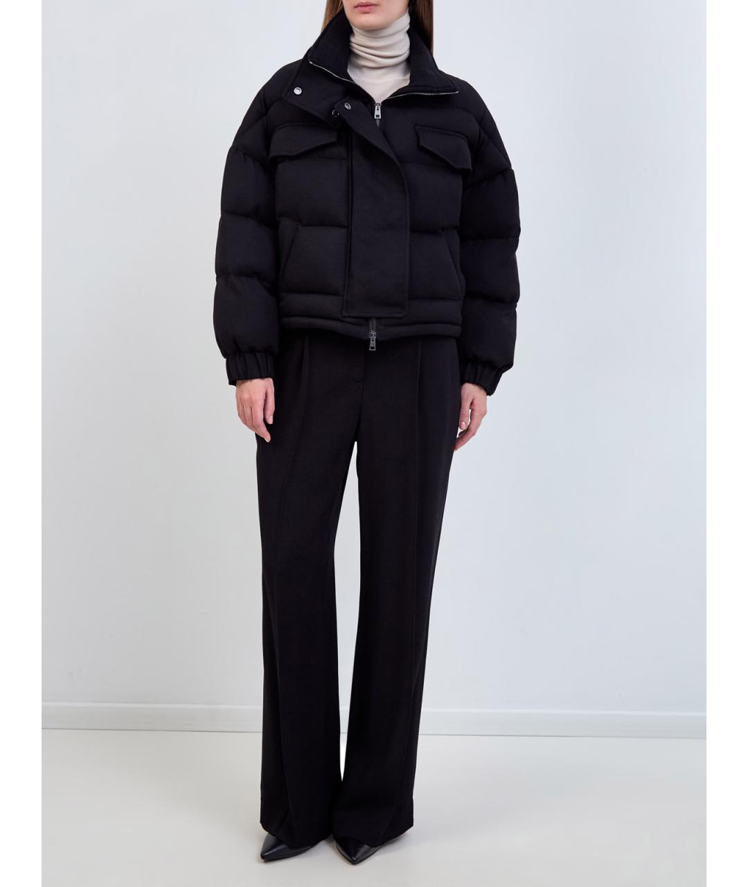 LORENA ANTONIAZZI Черные вискозные прямые брюки, фото 2