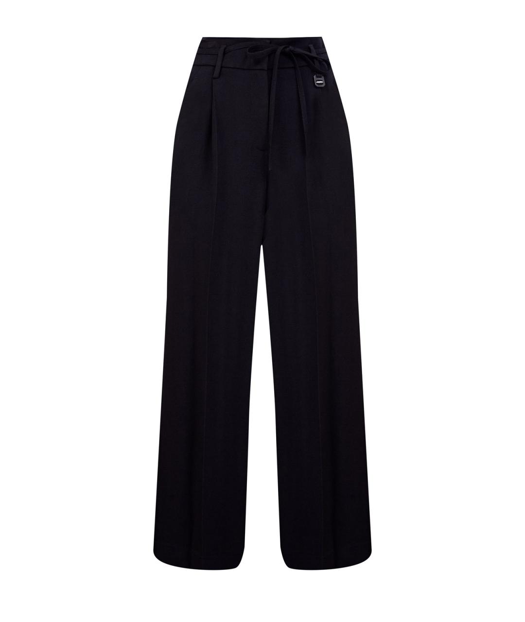 LORENA ANTONIAZZI Черные вискозные прямые брюки, фото 1