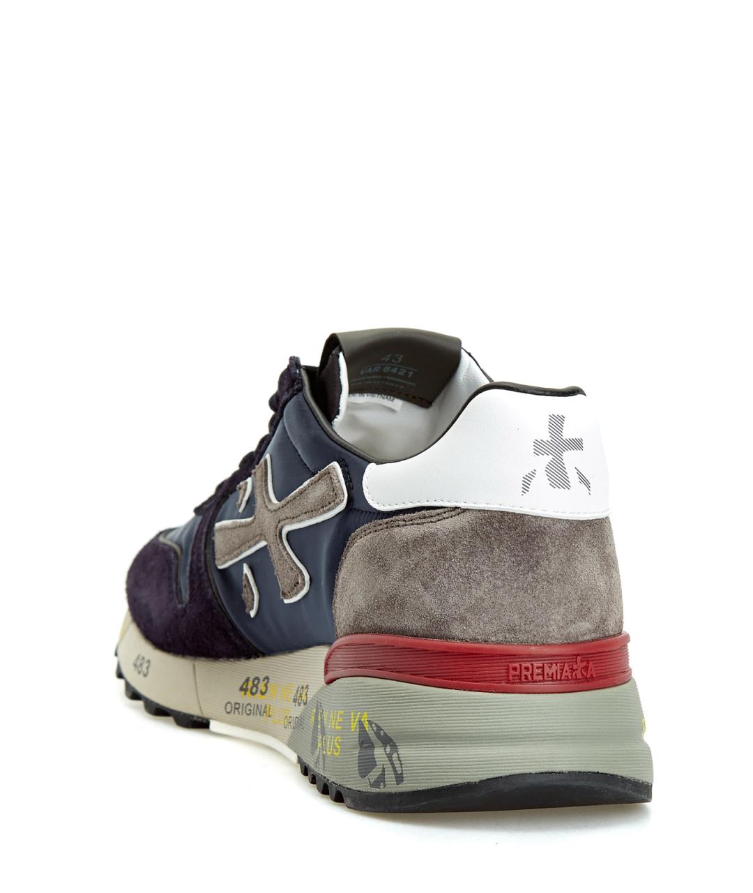 PREMIATA Синие кожаные низкие кроссовки / кеды, фото 4