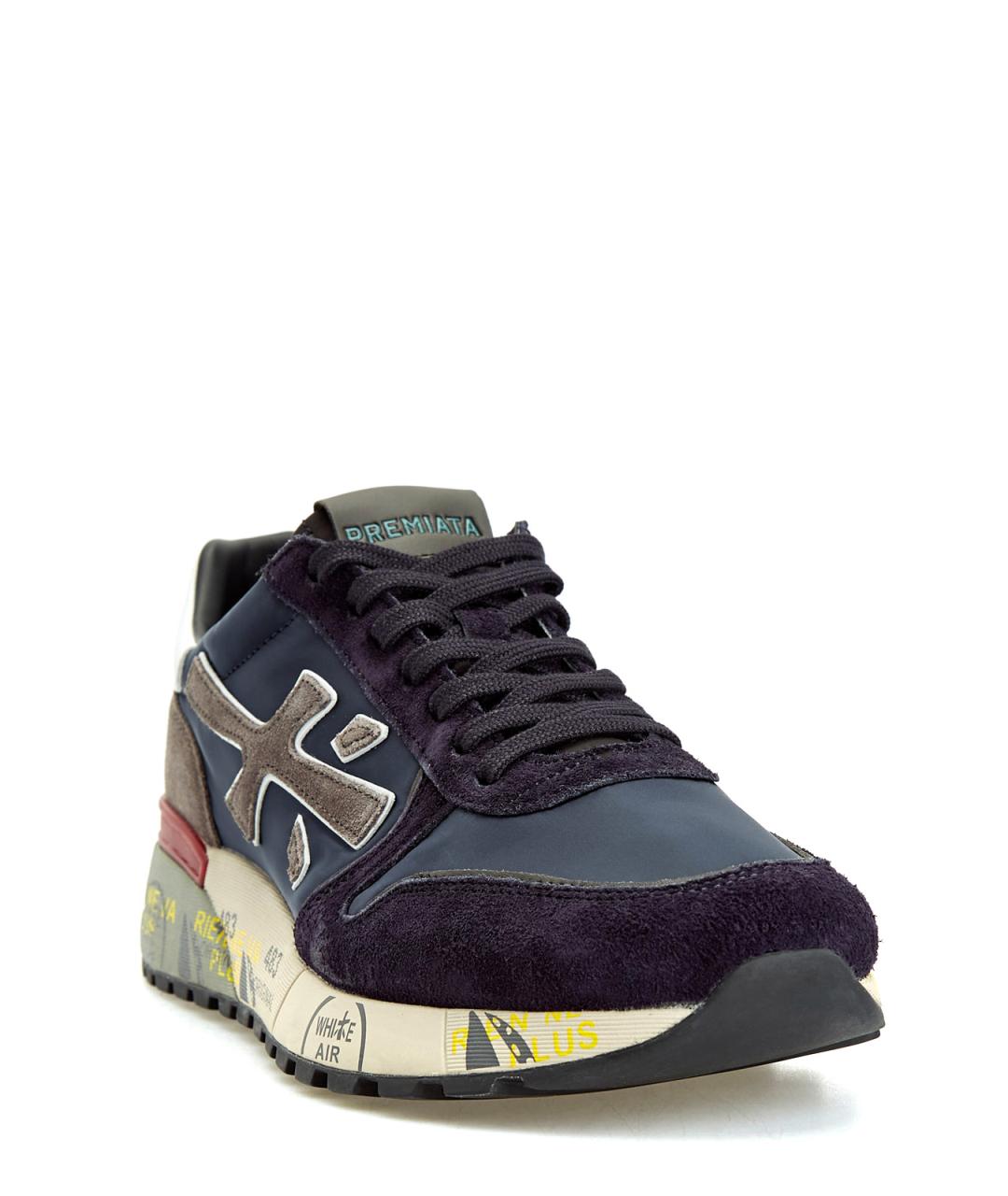 PREMIATA Синие кожаные низкие кроссовки / кеды, фото 3