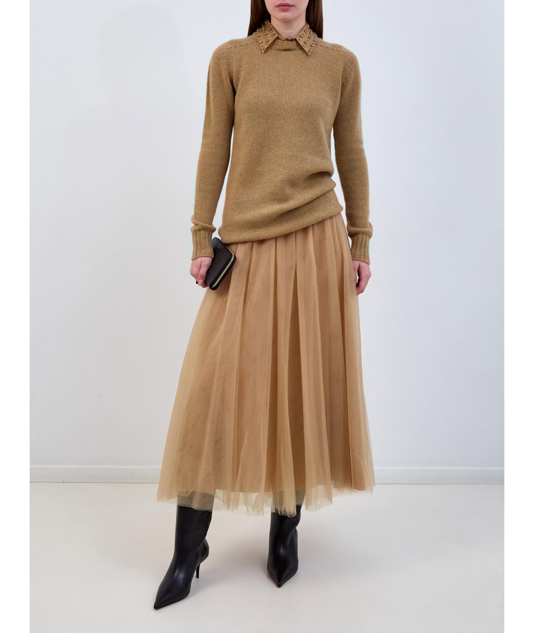 FABIANA FILIPPI Бежевая полиамидовая юбка миди, фото 2